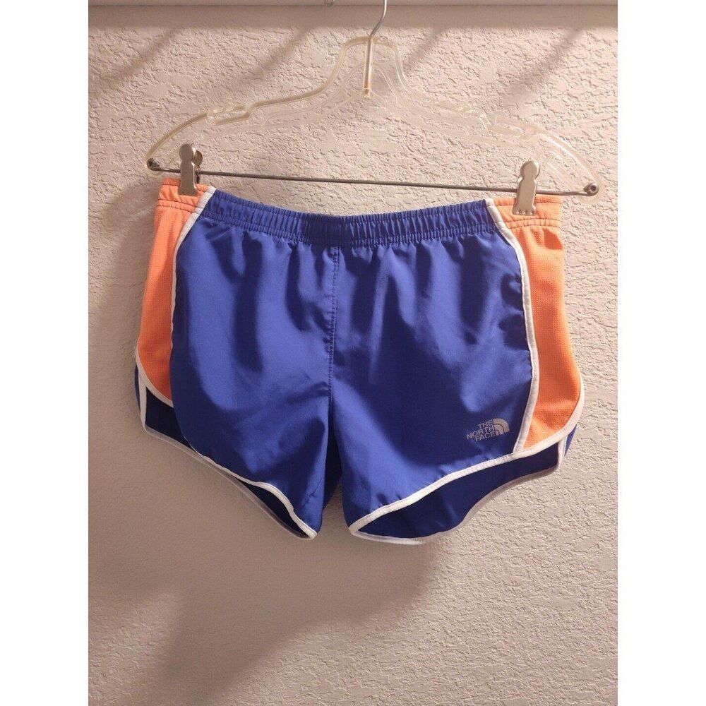 The North Face Shorts Women's Small Blue Orange Loose Lined Flash Dry 3" Pockets